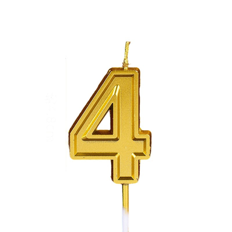 Lumanare pentru Tort Cifra 4, Vivimall, 4.8 cm, Anivesare, Aurie - vivimall.ro