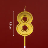Lumanare pentru Tort Cifra 8, Vivimall, 4.8 cm, Aniversare, Aurie - vivimall.ro