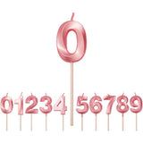 Lumanare Cifra 0, Flippy, Model Diamond, 5 x 3.4 cm, Roz - vivimall.ro
