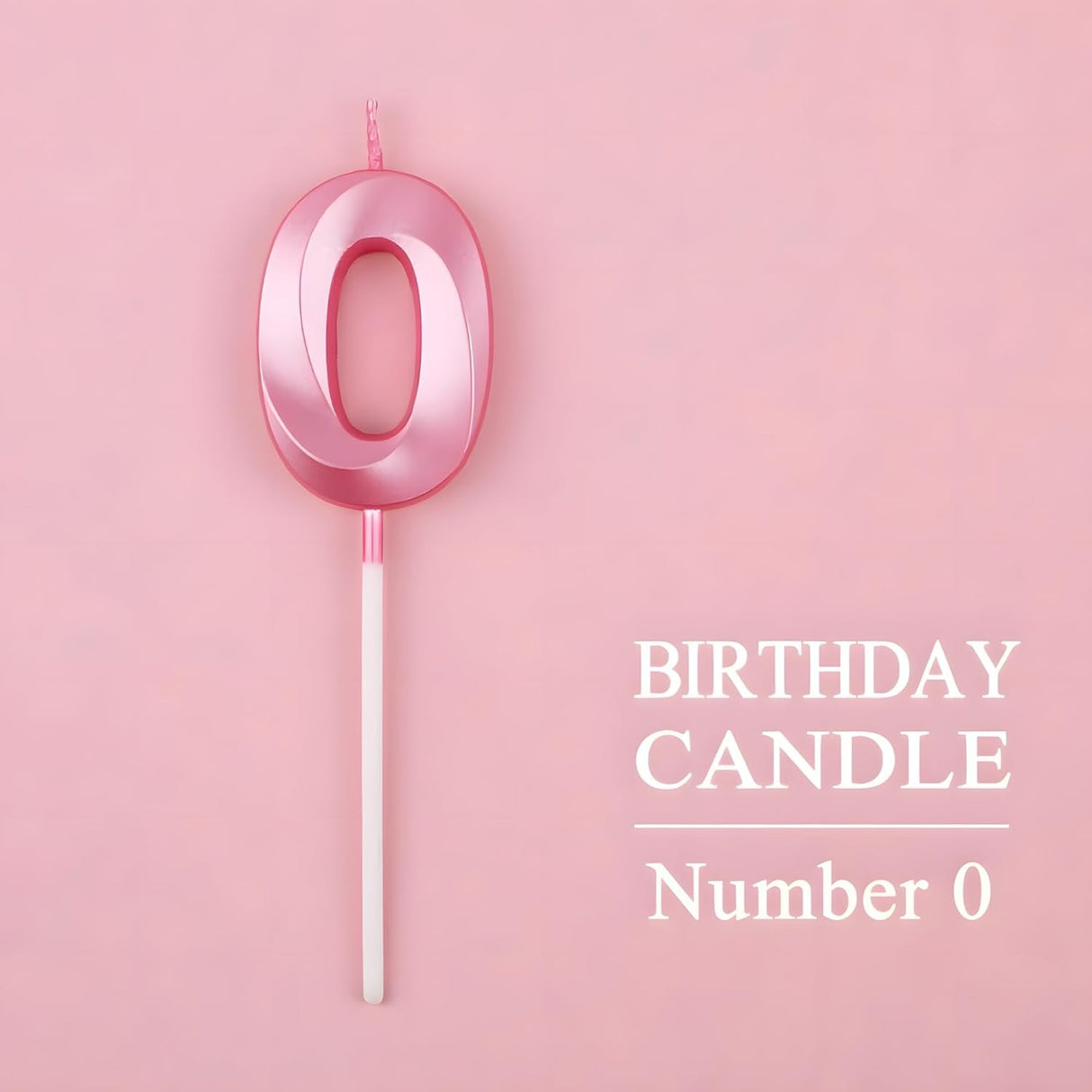 Lumanare Cifra 0, Flippy, Model Diamond, 5 x 3.4 cm, Roz - vivimall.ro