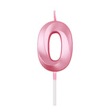 Lumanare Cifra 0, Flippy, Model Diamond, 5 x 3.4 cm, Roz - vivimall.ro