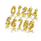 Lumanare pentru Tort Cifra 1, Model Coroana, Gold, Vivimall, Party - vivimall.ro
