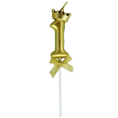 Lumanare Pentru Tort Cifra 1, Gold, Party - vivimall.ro
