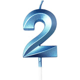 Lumanare Cifra 2, Flippy, Model Diamond, 5 x 3.4 cm, Albastru - vivimall.ro