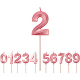 Lumanare Cifra 2, Flippy, Model Diamond, 5 x 3.4 cm, Roz - vivimall.ro