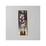 Lumanare Cifra 3, Vivimall, Model Coroana cu Fundita, Pentru Tort, 6 x 2.5 cm Mov - vivimall.ro