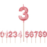 Lumanare Cifra 3, Flippy, Model Diamond, 5 x 3.4 cm, Roz - vivimall.ro