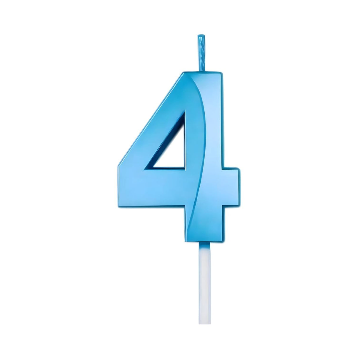 Lumanare Cifra 4, Flippy, Model Diamond, 5 x 3.4 cm, Albastru - vivimall.ro