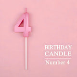 Lumanare Cifra 4, Flippy, Model Diamond, 5 x 3.4 cm, Roz - vivimall.ro