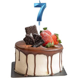 Lumanare Cifra 7, Flippy, Model Diamond, 5 x 3.4 cm, Albastru - vivimall.ro