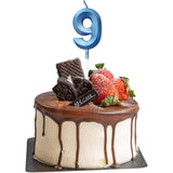 Lumanare Cifra 9, Flippy, Model Diamond, 5 x 3.4 cm, Albastru - vivimall.ro