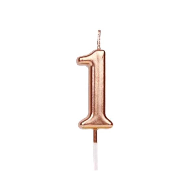 Lumanare De Tort, Party, Din Parafina, Rose Gold - vivimall.ro