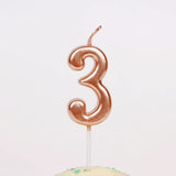 Lumanare De Tort, Party, Din Parafina, Rose Gold - vivimall.ro