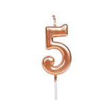 Lumanare De Tort, Party, Din Parafina, Rose Gold - vivimall.ro