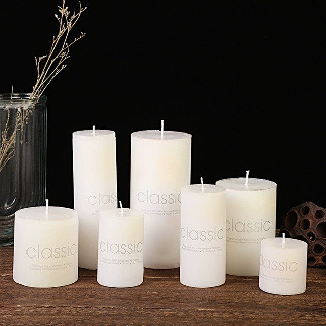 Lumanare Decorativa, Din Parafina, Cilindrica, Fara Fum Si Fara Parfum, 260 G, Ardere 36H, Ivory