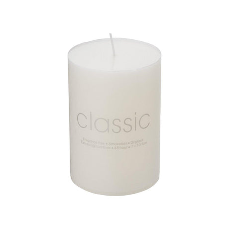 Lumanare Decorativa, Vivimall, din Parafina, Cilindrica, Fara Fum si Fara Parfum, 7 x 10 cm, 300 g, Ardere 48h, Ivory Alb - vivimall.ro