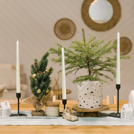 Lumanare Decorativa, Vivimall, pentru Masa, 25 cm, din Parafina, fara Fum, Ardere 7.5h, Alb - vivimall.ro