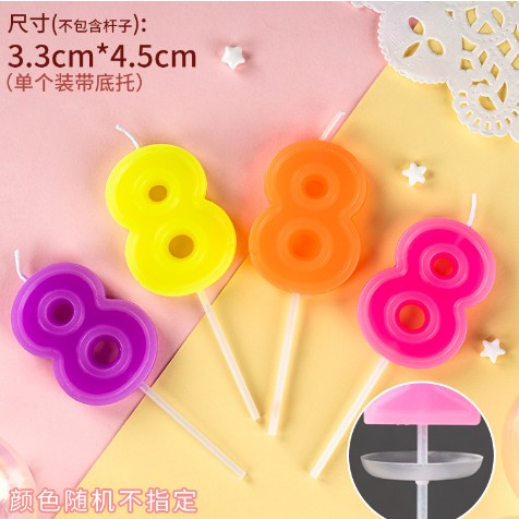 Lumanare Tort, cifra 8, Vivimall, Culoare Random - vivimall.ro