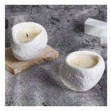 Lumanare Parfumata, Vivimall, Model Abstract, Aroma de Ploaie Osmanthus, din Ceara de Soia, 8 x 5.5 x 6 cm, Alb - vivimall.ro