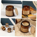 Lumanare Parfumata, Vivimall, Model Borcan Maro, Aroma de Lavanda, din Ceara Vegetala, 6 x 6.5 x 6.5 cm, Maro - vivimall.ro