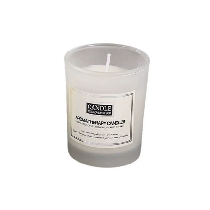 Lumanare Parfumata, Vivimall, Model Borcan Translucid, 6.2 x 5.2 cm, Aroma de Frezie si Pere, Alb - vivimall.ro