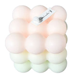 Lumanare Parfumata, Vivimall, din Ceara De Soia, Model Cub, Gradient in 3 Culori Pale, 6x6x6 cm, Aroma de Piersici, Bej - vivimall.ro