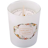 Lumanare Parfumata, Vivimall, Model Pahar Alb Mat, Aroma de Ceai Verde si Floare de Portocal, din Ceara de Soia, 6.2 x 5.2 cm, Alb - vivimall.ro