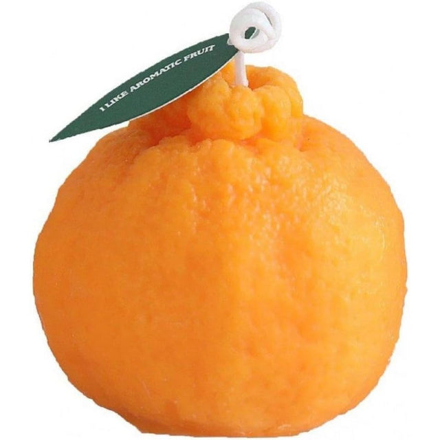 Lumanare Parfumata, Vivimall, Model Portocala Mica, Ardere 10h, 140 g, 7 x 7 cm, Parfum de Portocala, Portocaliu - vivimall.ro