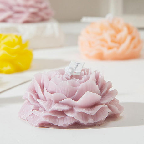 Lumanare Parfumata, Vivimall, Model Trandafir, Ardere 10h, 70 g, 7.5 x 3.5 cm, Parfum de Lavanda, Lila - vivimall.ro