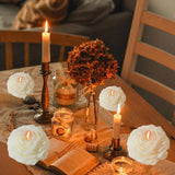 Lumanare Parfumata, Vivimall, Model Trandafir, Ardere 10h, 70 g, 7.5 x 3.5 cm, Parfum de Tuberoza, Alb - vivimall.ro