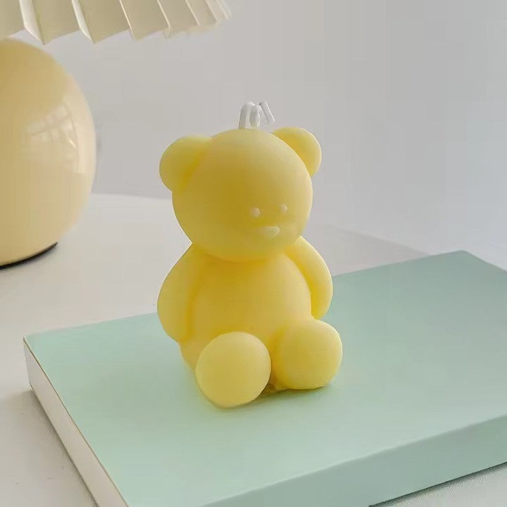 Lumanare Parfumata, Vivimall, Model Ursulet, Galbena, Aroma de Iasomie, 5.5x3.6x4 cm - vivimall.ro