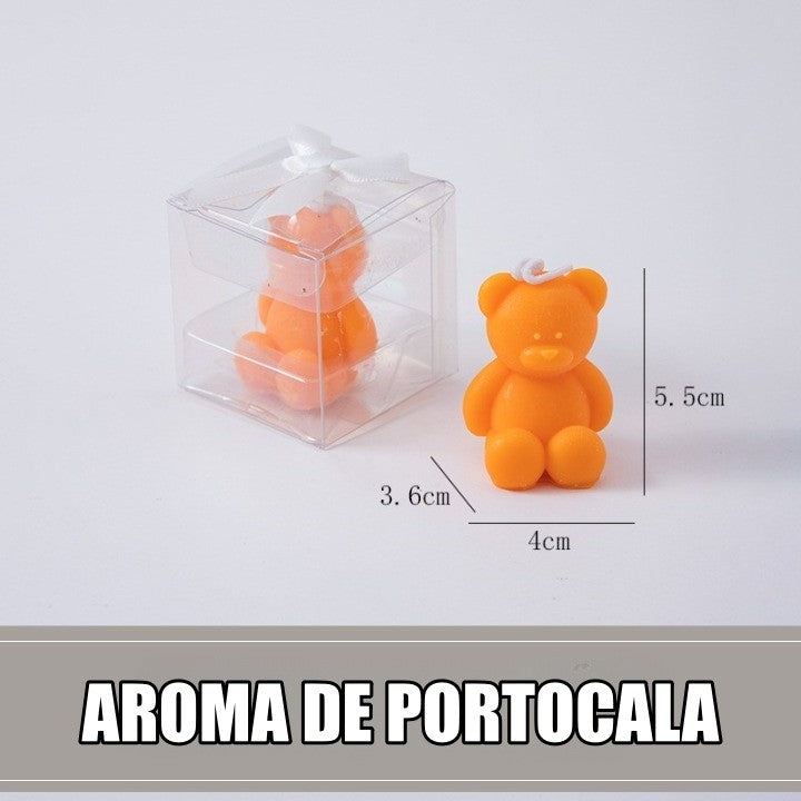Lumanare Parfumata, Vivimall, Model Ursulet, Portocaliu, Aroma de Portocala, 5.5x3.6x4 cm - vivimall.ro