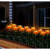 Lampa Solara Led Tip Crizantema Cu O Floare Pentru Gradina, Inaltime 80 Cm - vivimall.ro
