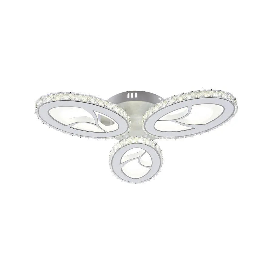 Lustra Led Cu Telecomanda Si Cristal Caprice, Lumina Rece/Calda/Neutra, Dimabila - vivimall.ro