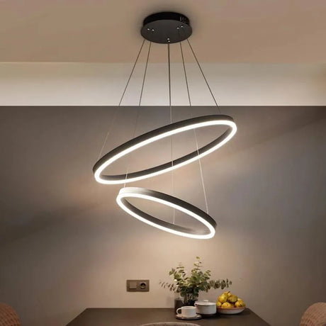 Lustră LED Casiana 2 Cercuri | LuxLight - vivimall.ro