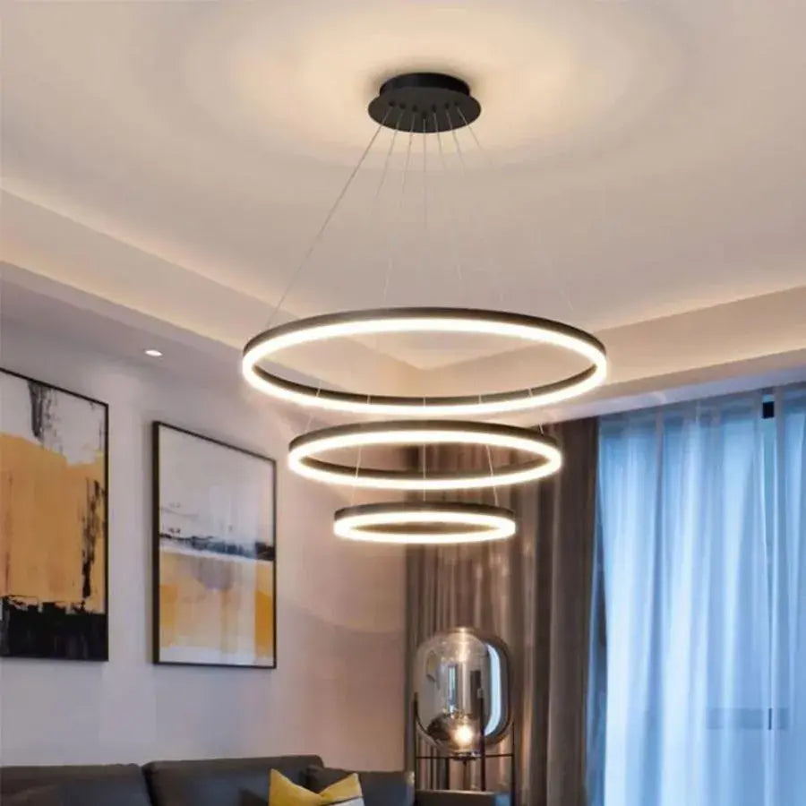 Lustră LED Casiana 3 Cercuri | LuxLight - vivimall.ro