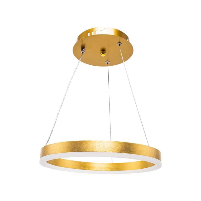 Lustra Led Suspendata Cu Telecomanda Azariah, 1 Cerc, Lumina Rece/Calda/Neutra, Dimabila, Lucios - vivimall.ro