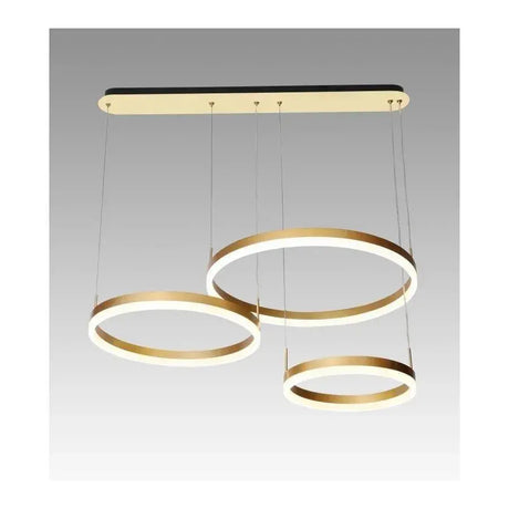 Lustra Led Suspendata Cu Telecomanda Peru, 3 Cercuri, Lumina Rece/Calda/Neutra, Dimabila, Lucios - vivimall.ro