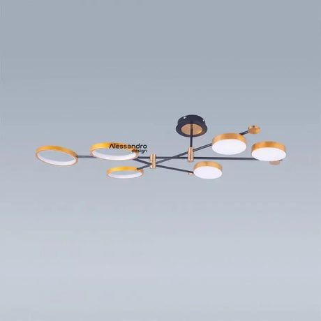 Lustra Led Cu Telecomanda Grupces, 6 Elemente, Lumina Rece/Calda/Neutra, Dimabila - vivimall.ro