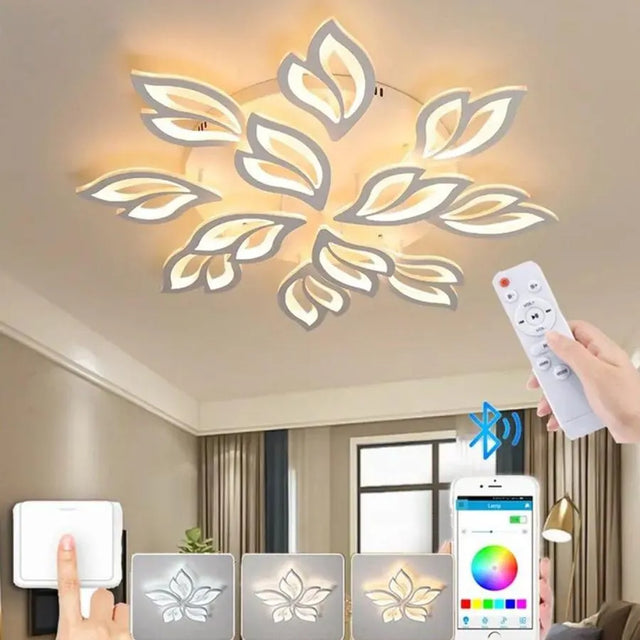 Lustra Led Cu Telecomanda Lily, 12 Elemente, Lumina Rece/Calda/Neutra, Dimabila - vivimall.ro