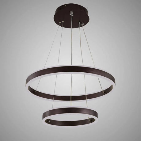 Lustra Led Suspendata Cu Telecomanda Olathe, 2 Cercuri, Lumina Rece/Calda/Neutra, Dimabila - vivimall.ro