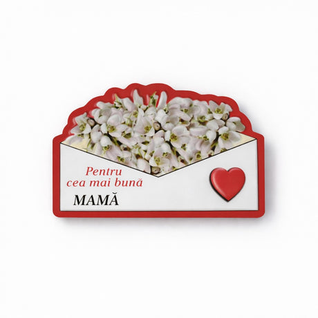 Magneti Decorativi Martisor, Set 24 Piese, Jolie, Tema Mesaj Pentru Cea Mai Buna Mama, Carton Laminat cu Magnet Flexibil, 8x6 cm, Multicolor - vivimall.ro