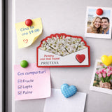 Detaliu magnet mărțișor Jolie cu mesaj Cea Mai Bună Prietenă, carton laminat cu folie PVC, magnet flexibil