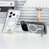 Suport Magsafe Magnetic pentru Telefon, Flippy, Suport pentru Card, Pc Transparent Argintiu