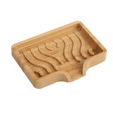 Savoniera din Lemn, Vivimall, Sistem de Scurgere a Apei, 12.8 x 1.6 x 9.8 cm, Natur - vivimall.ro