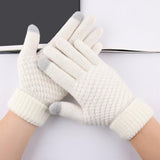 Manusi de Dama, Flippy, Functie Touchscreen (ecran tactil), Material Acril Tricotat, Manseta Elastica, Interior Catifelat, Marime Universala, Alb - vivimall.ro