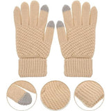 Manusi de Dama, Flippy, Functie Touchscreen (ecran tactil), Material Acril Tricotat, Manseta Elastica, Interior Catifelat, Marime Universala, Bej - vivimall.ro