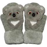 Manusi pentru Copii, Vivimall, din Plus cu Umplutura de Bumbac, Protectie Termica, 24 x 20 x 3 cm, Model Koala 3D, Gri - vivimall.ro