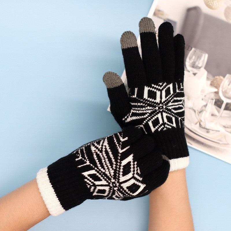 Manusi De Barbat, Functie Touchscreen (Ecran Tactil), Material Acril Tricotat, Manseta Elastica, Interior Catifelat, Marime Universala - vivimall.ro