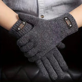 Manusi de Barbat, Vivimall, Model Tricotat, Functie Touchscreen (ecran tactil), Material Acril, Manseta Elastica, Interior Catifelat, Marime Universala, Gri - vivimall.ro